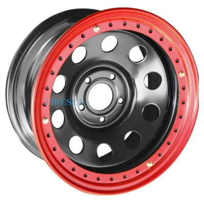 Off-Road Wheels 8x16/5x150 ET-19 D113 Тойота Ленд Крузер 100 черный с бедлоком (красный)