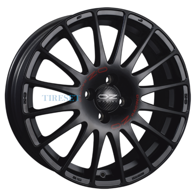 Диски OZ 8x17/5x112 ET35 D75 Superturismo GT Matt Black + Red Lettering на tireset.ru
