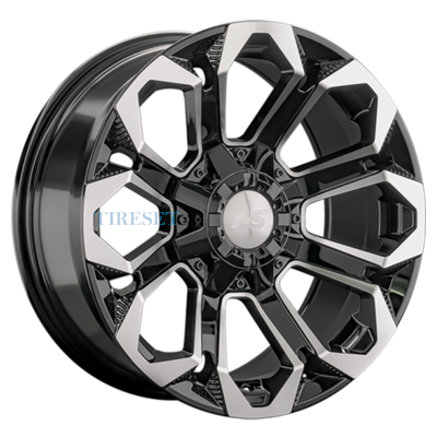 LS 9x17/6x139,7 ET20 D106,1 1366 BKF (конус, Колпак+лого)