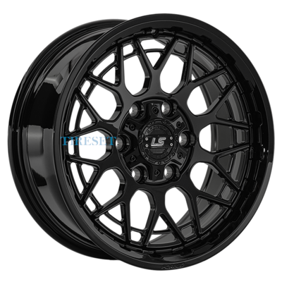 LS Forged 9x17/6x139,7 ET20 D106,1 LS FG52 BK (конус, Колпак+лого)