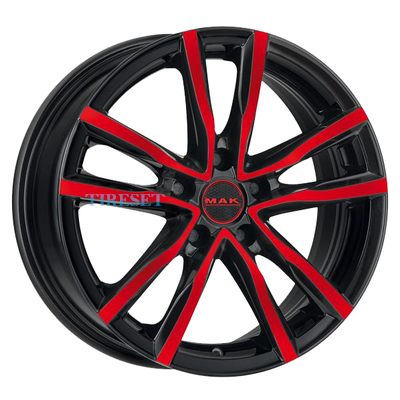 MAK 7x17/5x114,3 ET40 D76 Milano Black Red Face