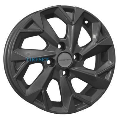 Диски Khomen Wheels 5,5x14/4x100 ET43 D60,1 KHW1402 (Corolla/X-RAY/Logan) Gray на tireset.ru