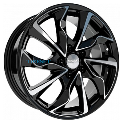 Диски Скад 7x17/5x114,3 ET45 D67,1 Marseille Алмаз (АРС 014 black) на tireset.ru