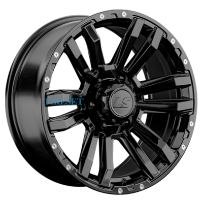 LS 9x18/6x139,7 ET15 D106,1 1339 BK (конус, Колпак+лого)