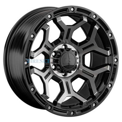 LS FlowForming 9x20/6x114,3 ET25 D67,1 RC68 BKF (конус, Колпак+лого)