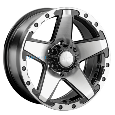 LS 8x17/6x139,7 ET25 D106,1 1284 BKF (конус, Колпак+лого)